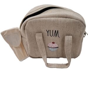 Rae Dunn "YUM" Insulated Lunch Tote Bag in Cream